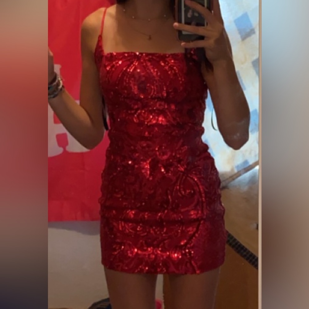 Red Sequin Dress
